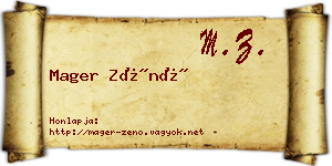 Mager Zénó névjegykártya